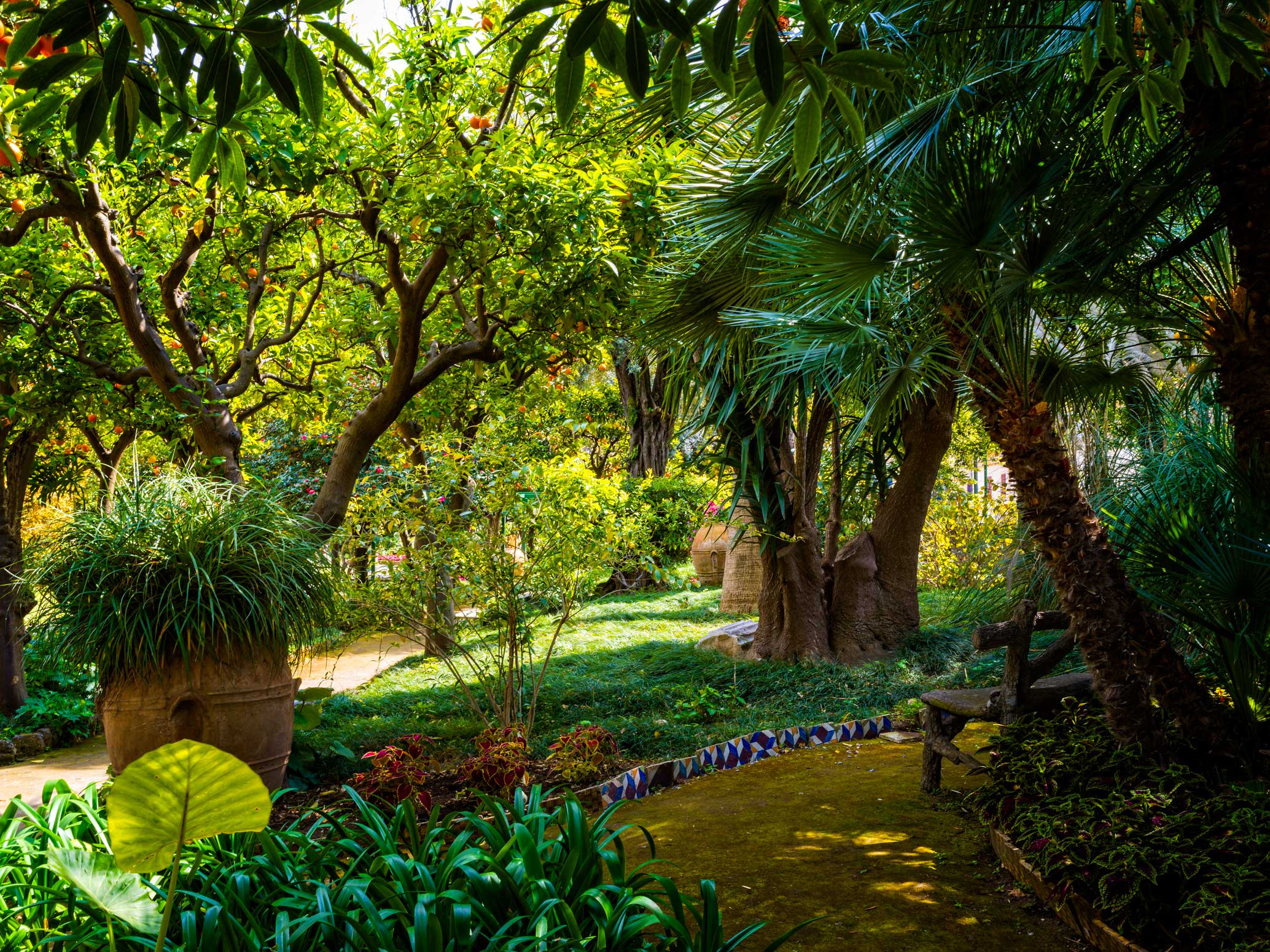 Historic park and Mediterranean garden at Grand Hotel Excelsior Vittoria