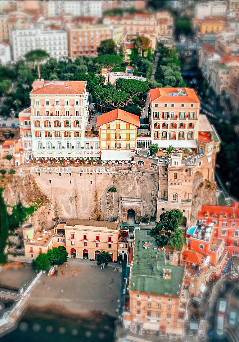 View of Sorrento and the coastline from Grand Hotel Excelsior Vittoria