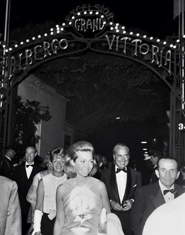 Historic façade of Grand Hotel Excelsior Vittoria overlooking Marina Piccola in Sorrento