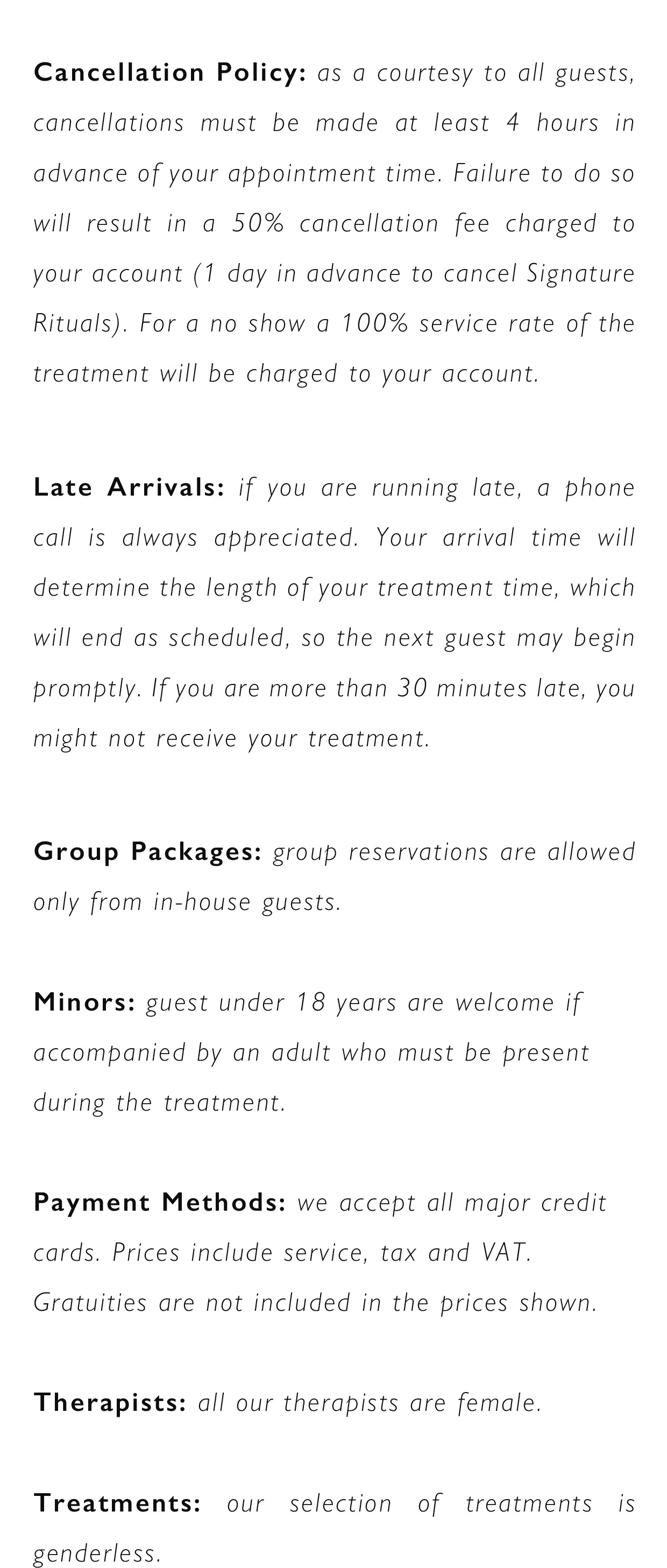 La Serra Treatments List 2026 page 10