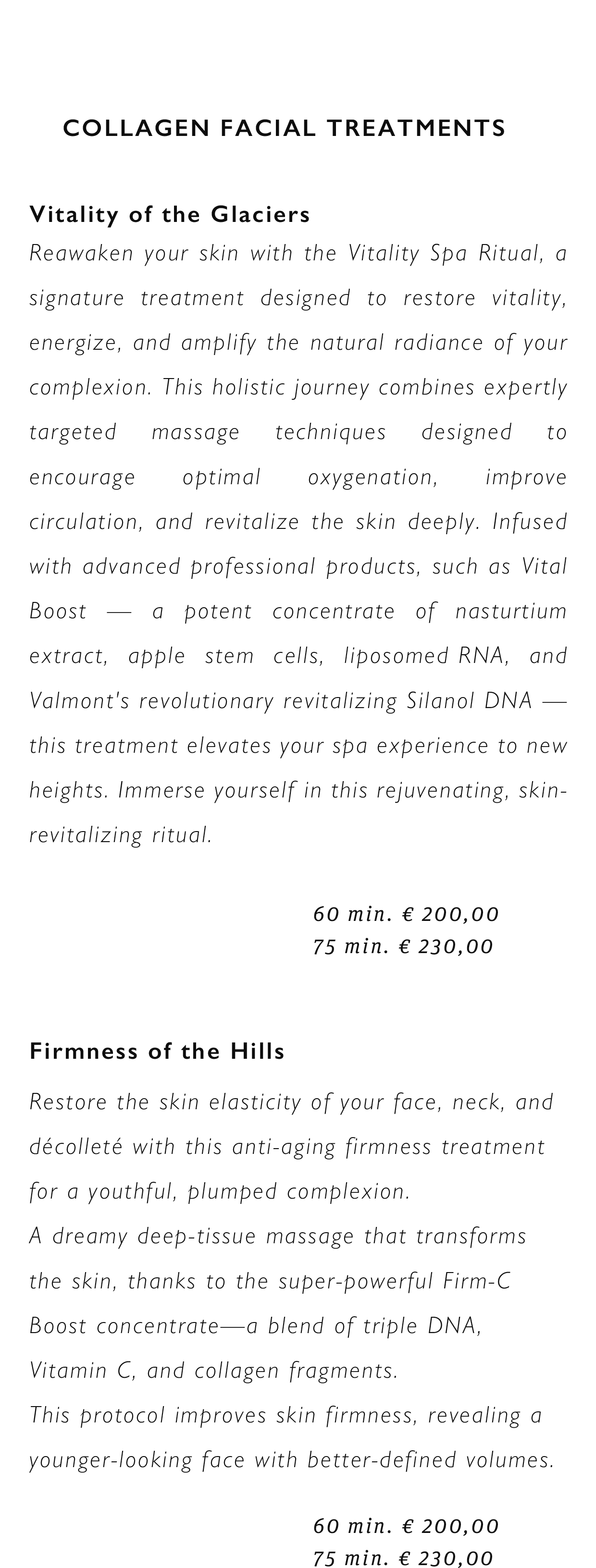 La Serra Treatments List 2026 page 2